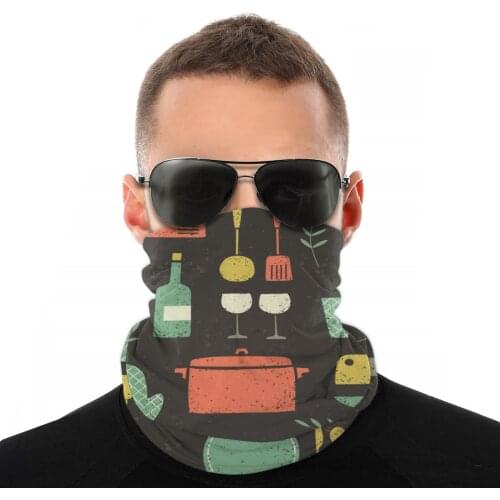 Love Your Kitchen Scarf Half Face Mask Men Women Halloween Neck Gaiter Neck Bandana Multi-functional Headwear Biking Hiking