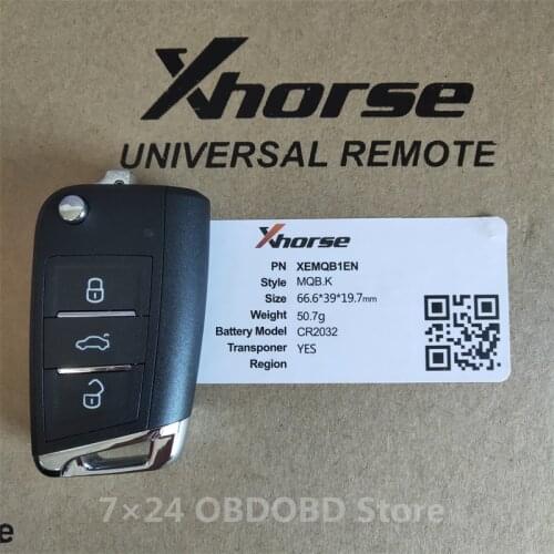 5pcs/lot PN XEMQB1EN Xhorse Universal Super Remote Key MQB Style 3 Buttons Built-in Super Chip