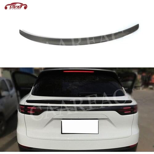 Rear Boot Spoiler Middle Wings Fit for Porsche Cayenne SUV 4 Door 2018 2019 2020 Carbon Fiber Rear Spoiler Trim Car Styling