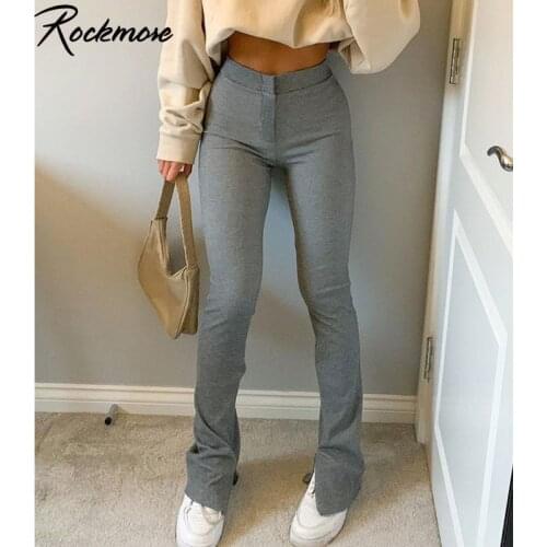 Rockmore Cotton Split Sportswear Sweatpants Women Bodycon High Waisted Trousers Solid WomenS Sports Pants Harajuku Streetwear