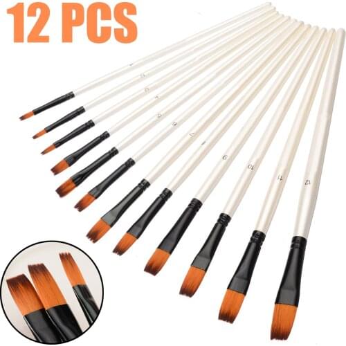 Portable 12Pcs Paint Brushes Set Watercolor Acrylic Gouache Painting Kit Suit for Artists Beginners Painting Brushes Supplies