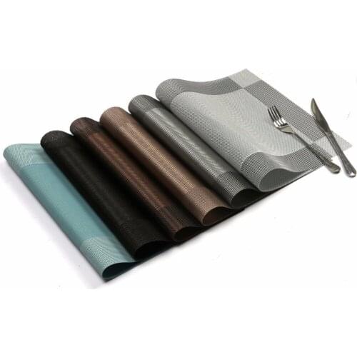 2PCS Placemat PVC Dining Table Mat Disc Pads Bowl Pad Coasters Waterproof Table Cloth Pad Slip-Resistant Pad Washable Table Mats