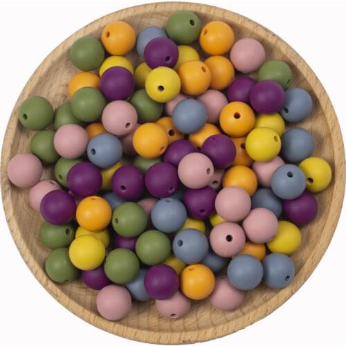 Teeny Teeth 50 PCS Food Grade Silicone Round Beads 9mm Candy Color BPA Free Chewable Loose Teething Silicone For DIY Baby Toys