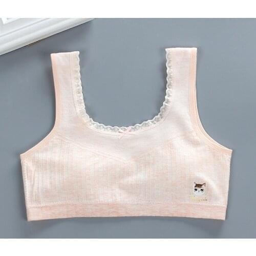 8-18years Teen Girls Training Bras Puberty Wireless Elastic Bra Cotton Sport Tank Tops Underwear Teen Girls Clothing