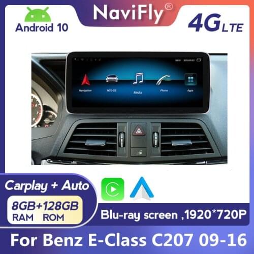 8+128G Android 10 Car radio Multimedia player for Benz E Coupe C207 A207 W207 2009-2016 4G WiFi BT CarPlay Auto GPS Nivagation