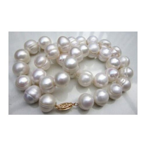 Free shipping HUGE natural 10-11MM South Sea White Baroque Pearl Necklace