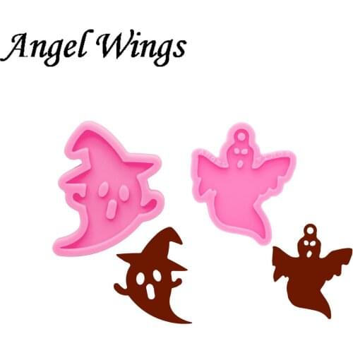 Shiny Halloween Ghost Resin Mould, Silicone Keychains Molds,Mold DIY Jewelry Epoxy Mould DY0707