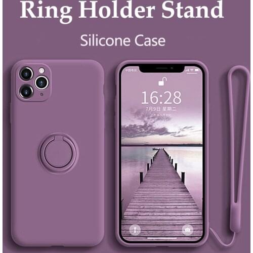 Case For iPhone 12 Case Silicone Ring Holder Coque Cover For iPhone 11 12 Pro Max XR Mini X XS Max 7 8 Plus 8P SE 2020 Mini Case