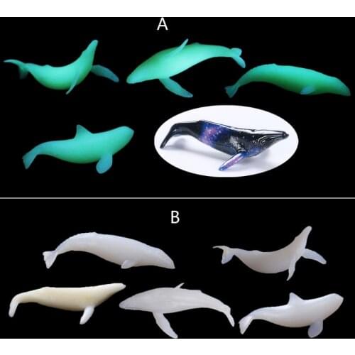 5Pcs Mini Whale Modeling Resin Mold Ocean Luminous Whale Fillers DIY Filling Materials Resin Art Jewelry Making Crafts