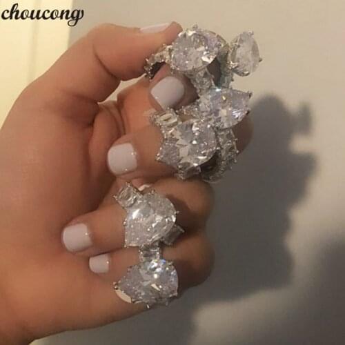 Hollow Water Drop 8ct Lab diamond ring 925 Sterling Silver Bijou Engagement Wedding Band Rings for women men Anniversary Jewelry