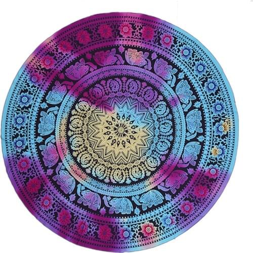 Yoga Mat Blanket Mandala Beach Towel Indian Large Lotus Printing Round Tassel Tapestry Totem Blanket Floor Pad For Decorative