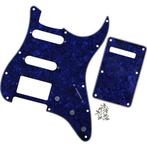 NEW Blue Pearl SSH Guitar Pickguard Tremolo Spring Cover Back Plate 4Ply with Screws for Strat Style Guitar