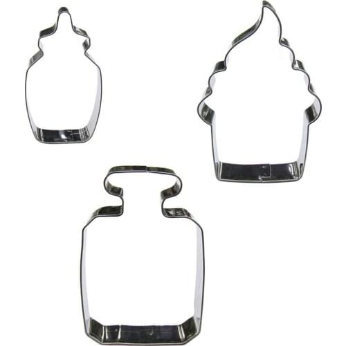 Small bottle, small ice cream, perfume bottle shape 3 piece biscuit cutting molds, cake decorating soft candy tools