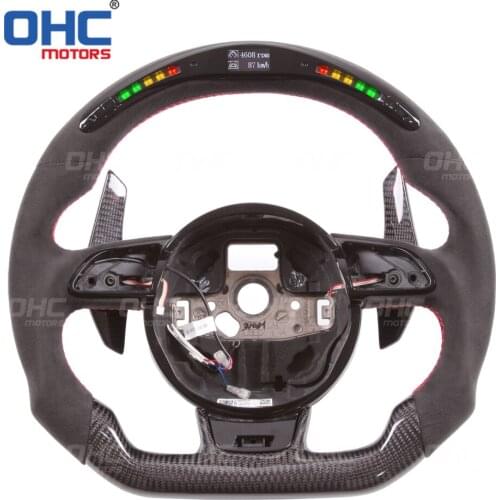 Great Performance 100% Real Carbon Fiber LED Display Steering Wheel compatible for Aud-i A1 A2 A3 A4 A5 RS3 RS4 RS5 S3 S4 S5