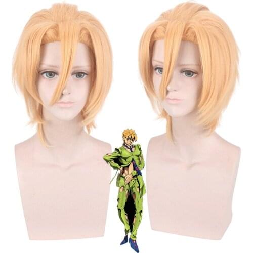 Anime JoJos Bizarre Adventure Golden Wind Pannacotta Fugo Cosplay Wig short Blond synthetic fake hair Heat Resistant Wigs