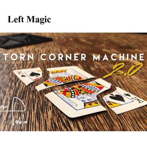 Torn Corner Machine 2.0 (TCM) by Juan Pablo Torn Magic Tricks Card Gimmick Magic Props Illusions Close up Restore Magician Deck