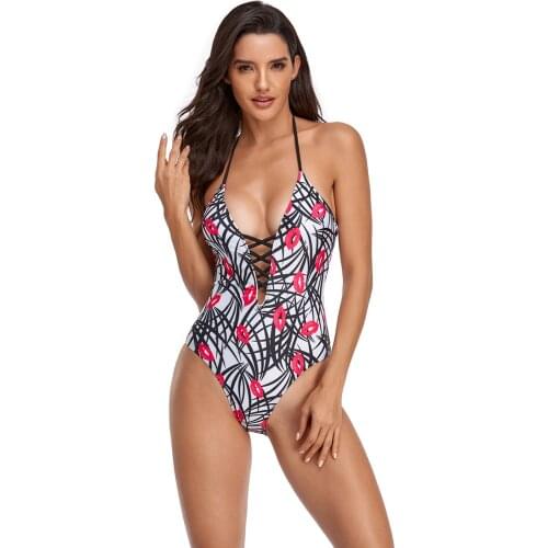 Sexy Women Swimsuits Print One-Piece Swimsuit Female Swimwear Women Bathing Suit 2021 Hollow Out Swimming Suit Brazil Beachwear