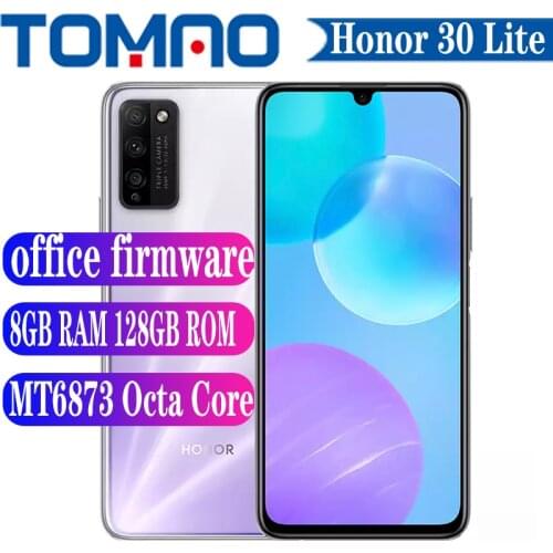 Honor 30 lite 5G Cell phone 90Hz Screen 6GB 8GB RAM 64GB 128GB ROM Octa Core MT6873 48.0MP Camera 4000Mah 22.5W Super Charge OTA