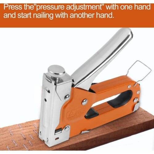3 in 1 Stapler Nail Gun Staple Gun Nailer Upholstery Fix Furniture Tool Wood Frame Stapler Stainless Steel Hand Tool 600pcs Nail