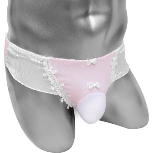 Sex Sissy Panties Men Lace Erotic Bikini Briefs Underwear With Bulge Pouch Lingerie Cute Flirt Gay Knickers Sexy Costume