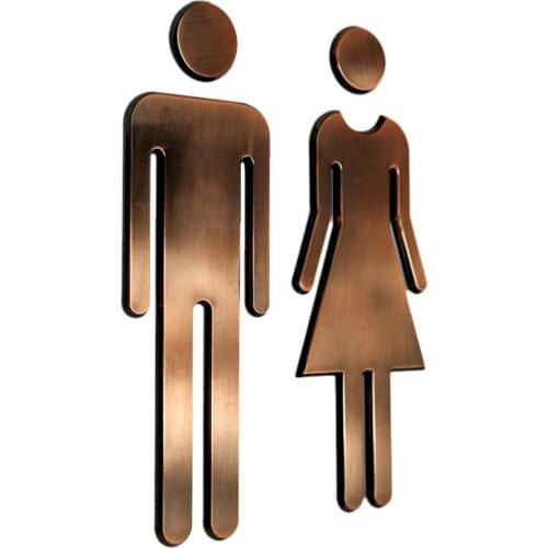 Toilet Door Sign Men & Women WC Decals Stickers Restroom Washroom Signage Plaque Mirror Surface