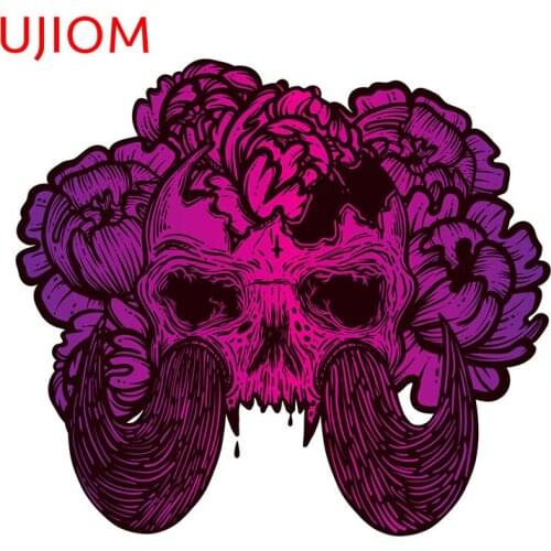 UJIOM Human Skull with Tusks Home Decoration Living Room Decor Wall Stickers Childrens Bedroom Decor Waterproof Decals