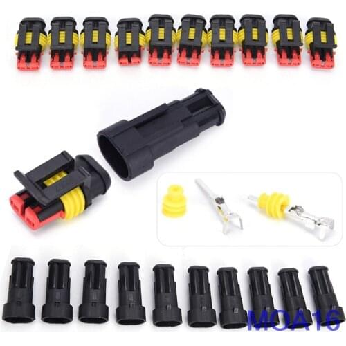 10 Kits/lot 2 Pin Way Sealed Waterproof Electrical Wire Connector Plug Car Auto Sets