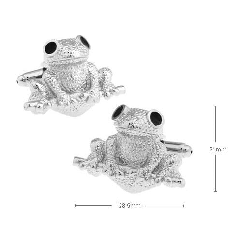 10pairs/lot Silver Frog Cufflinks Black White Steel Plating Cuff Links Shirt Cuff Button Mens Jewelry