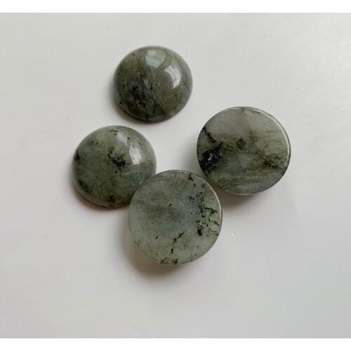 10pcs Natural Labradorite Cabochon 20mm Round No Hole for Decoration Crafts Flatback Cabochon Polished Wholesale