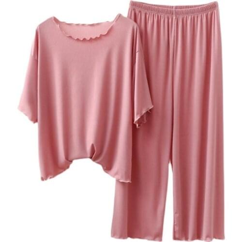 2021 Summer Loose Homewear Suit for Women Pajamas Pants Set Female Home Clothes Set Lady Home Suit Women Lounge Wear X219