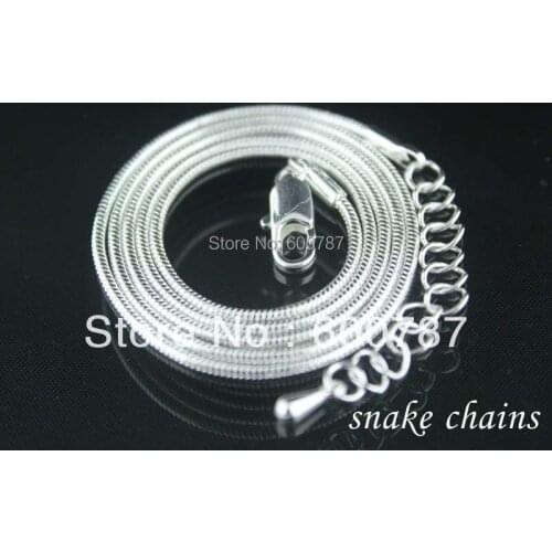 5pcs 1.5mm 16/18/20 Inch Snake Chain Necklace With Extended Chain And Drops For Women&Men Necklace Jewelry Making