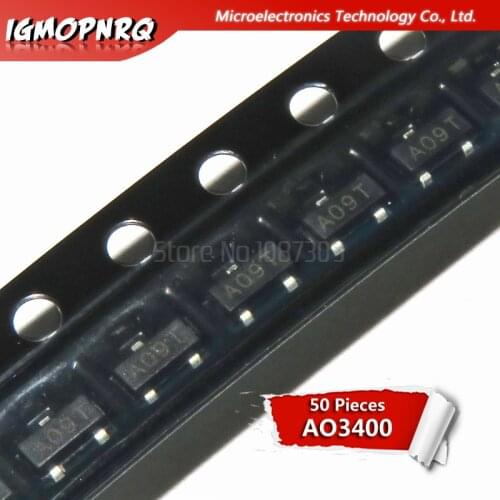 50pcs AO3400 AO3400A SOT23-3 MOSFET MOSFT 5.0A 29mOhm 30V 2.5V drv capable new original