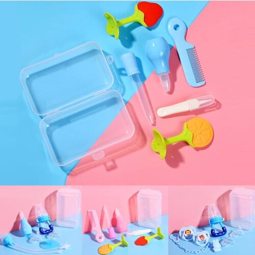 6/8pcs/set Newborn Baby Safety Nose Cleaner Kids Vacuum Suction Nasal Teethers Medicine Baby Care Dropper Various Accessories