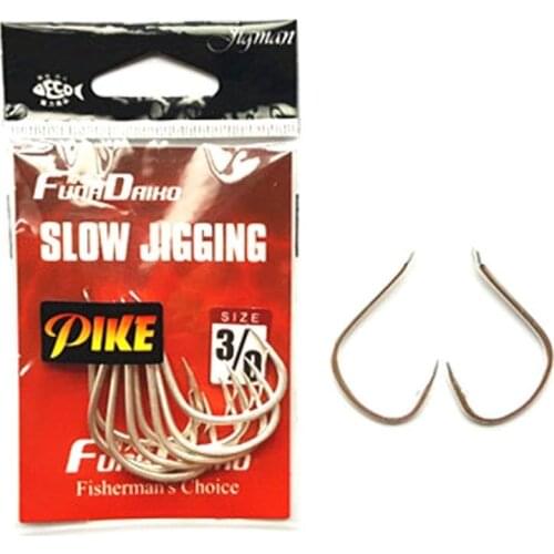 6PCS Fishing High carton steel jigging slowjig Single Hook Jig Lure Jigbait spoon Deep Sea 1/0 2/0 3/0 4/0 5/0