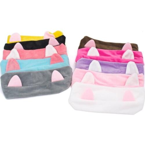 Velvet Cosmetic Headbands Soft Cute Cat Ear Elastic Hair Band Hairlace For Washing Face Shower Spa Makeup Tools Fluffy Hair Band
