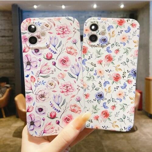 Phone Case For Huawei P30 Lite Pro P40 10i Honor 10 20 9 9X 30i Mate 8A 8S 9C 20E Flowers Pattern Soft TPU Silicone Back Cover