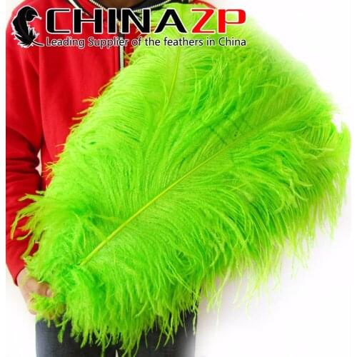 CHINAZP Factory Size 60-65cm(24-26inch) 50pcs/lot Top Quality Dyed Lime Green Ostrich Feathers