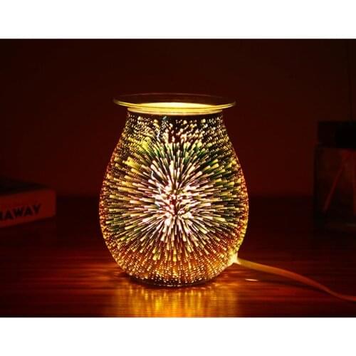 Essential Air Aroma Oil Diffuser Electric Aromatherapy Lamp 3D Glass Aromatherapy Diffuser Wax Melt Warmer Glass Candle Lamp