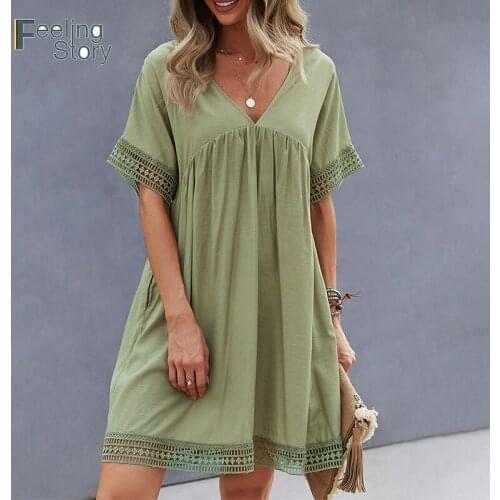 Свободные летние платья Feelingstory China At AliExpress