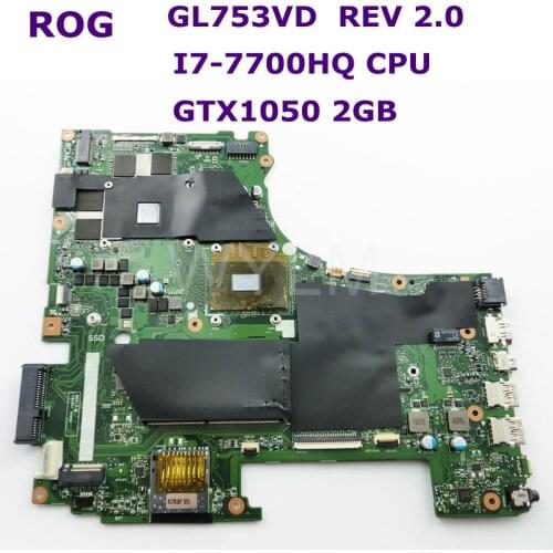 GL753VD i7-7700HQ CPU GTX1050 2GB VRAM N17P-GO-A1 Mainboard For ASUS ROG GL753VD Laptop Motherboard 100% Tested Free Shipping