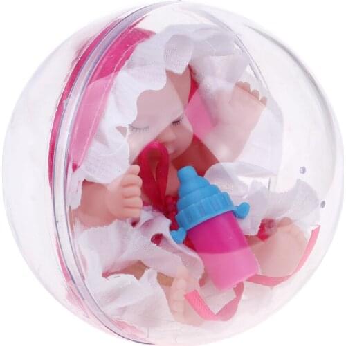 Well Designed Doll Beautiful Cute Lifelike Infant Egg Toy Mini Baby Doll -Rose Red