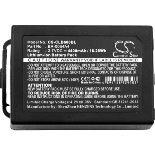 Cameron Sino 4400mAh Battery BA-0064A4, BCP60ACC00002, BCP60ACC00106 for CipherLab CP60, CP60G
