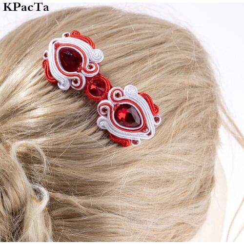 KPacTa Soutache Handmade 2021 New Big crystal Acrylic Hair Claw Clips Makeup Hair Styling Barrettes for Women Hair Accessories