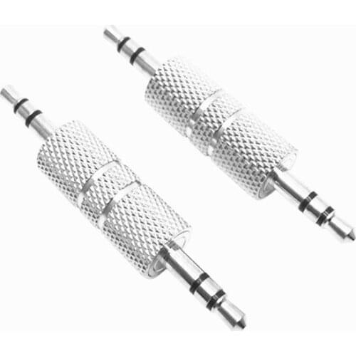 10pcs/Lot 3.5mm Stereo Male to Male Adapter Audio Headphone Metal Adapter Connector for Earphone MP3