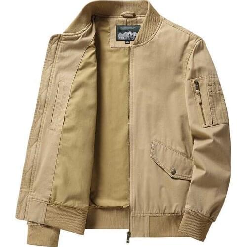 2021 Autumn Bomber Jackets Men Vintage Pure Cotton Heavyweight Cargo Baseball Jackets Plus Size High Quality Casual Coats Men