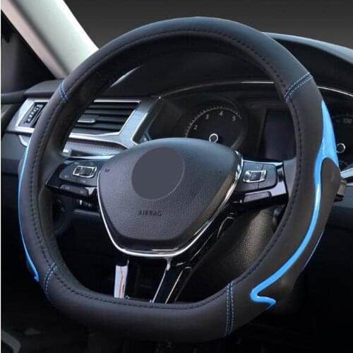 New Car Steering Wheel Cover For 37-38CM Leather Breathable Fabric Fashion Car Steering-Wheel Cover Auto Interior Accessories