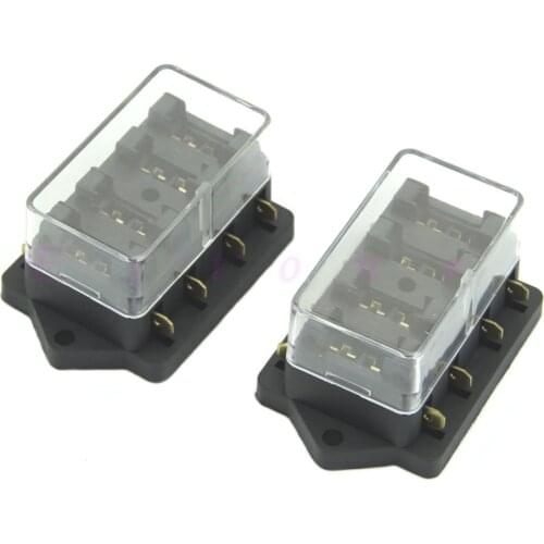 NEW 4 WAY CAR VEHICLE CIRCUIT BLADE FUSE BOX/HOLDER STANDARD BLOCK HOLDER