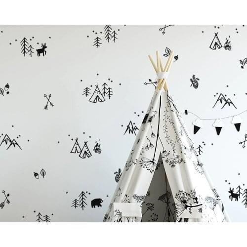 New Design Kids Tribal forest Vinyl Wall Stickers For Kids Room Decoration Wall Art Decals Wallpaper Sticker Murals