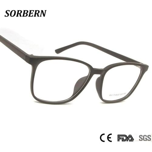 SORBERN 2019 Women Vintage Myopia Square Glasses Men Retro Eyeglasses Frames Optical Transparent Clear Spectacles Eyewear