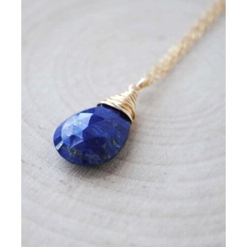 Waterdrop Lapis Lazuli Pendant Necklace